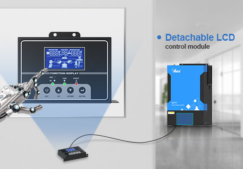 وحدة تحكم LCD قابلة للفصل ، ويمكن تحويلها إلى استخدام اللوحة عن بعد ، مع أسلاك تمديد بأطوال مختلفة.