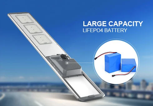 بطارية ليثيوم lifePo4 ذات سعة كبيرة مدمجة تدعم الإضاءة لمدة 4-5 ليال بعد الشحن الكامل. وقت إضاءة أطول كثافة عالية ، سعة كبيرة ، عمر خدمة أطول ، أكثر استقرارًا.