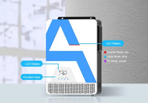 تشغيل شاشات الكريستال السائل مريحة ، يمكنك إعداد المعلمات من خلال لوحة LCD بسهولة لتحسين أداء العاكس.