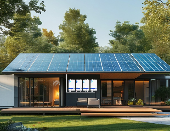 بطارية شمسية مثبتة على الحائط