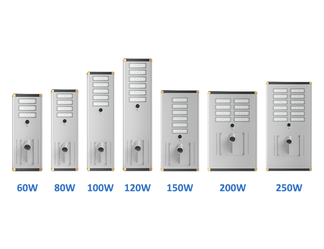 مصباح شارع شمسي الكل في الطاقة الشمسية 60 واط 80 واط